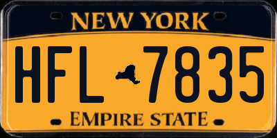 NY license plate HFL7835