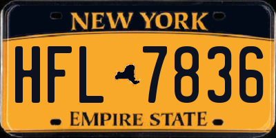NY license plate HFL7836