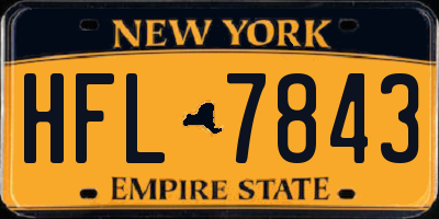 NY license plate HFL7843