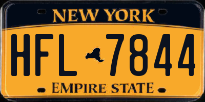 NY license plate HFL7844