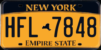 NY license plate HFL7848
