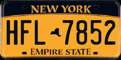 NY license plate HFL7852