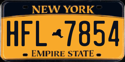 NY license plate HFL7854