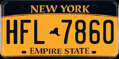 NY license plate HFL7860