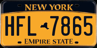 NY license plate HFL7865