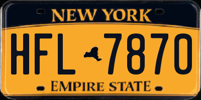 NY license plate HFL7870