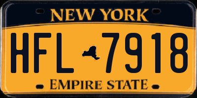 NY license plate HFL7918