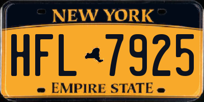 NY license plate HFL7925