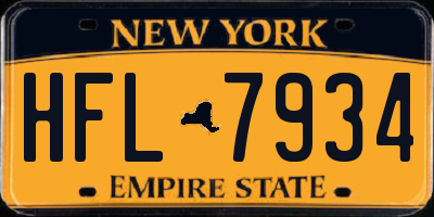 NY license plate HFL7934