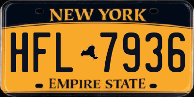 NY license plate HFL7936