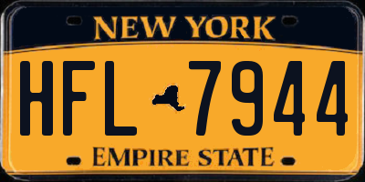 NY license plate HFL7944