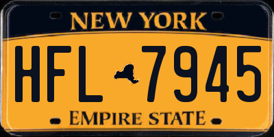 NY license plate HFL7945
