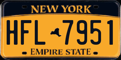 NY license plate HFL7951