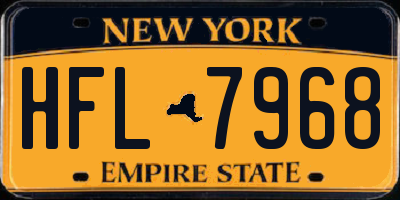 NY license plate HFL7968