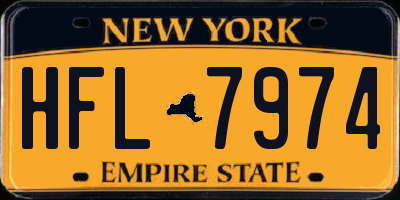 NY license plate HFL7974