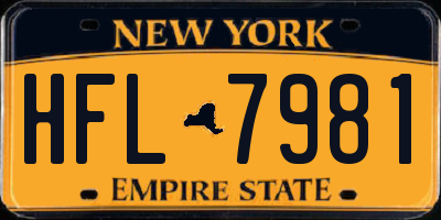 NY license plate HFL7981