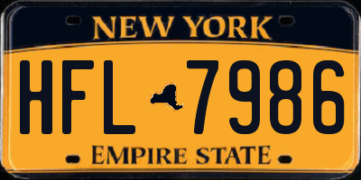 NY license plate HFL7986
