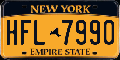NY license plate HFL7990