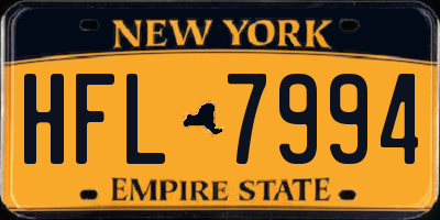 NY license plate HFL7994