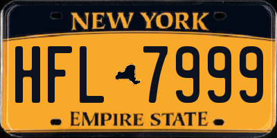 NY license plate HFL7999