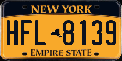 NY license plate HFL8139