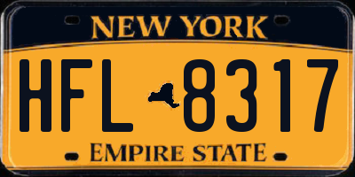 NY license plate HFL8317