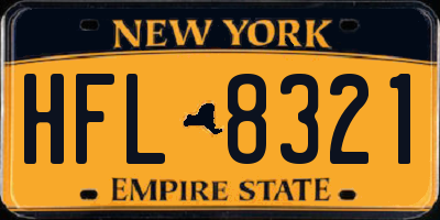 NY license plate HFL8321