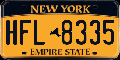 NY license plate HFL8335
