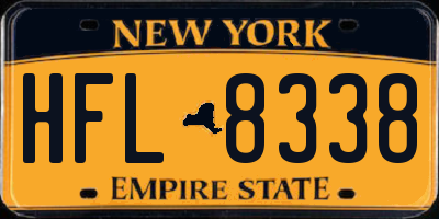 NY license plate HFL8338