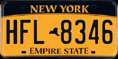 NY license plate HFL8346