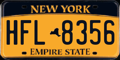 NY license plate HFL8356