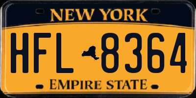 NY license plate HFL8364