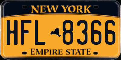 NY license plate HFL8366