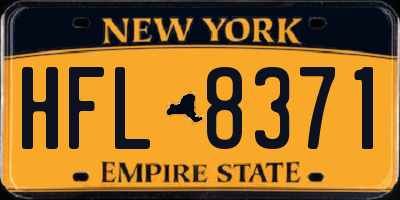 NY license plate HFL8371