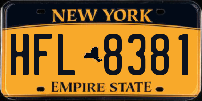 NY license plate HFL8381