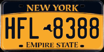 NY license plate HFL8388