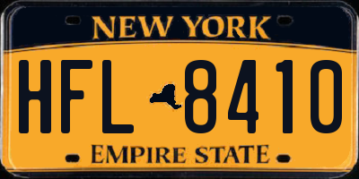 NY license plate HFL8410