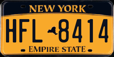 NY license plate HFL8414