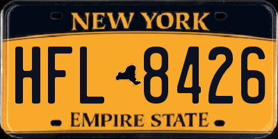 NY license plate HFL8426