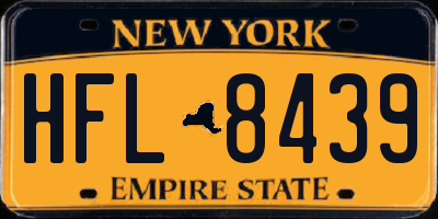 NY license plate HFL8439