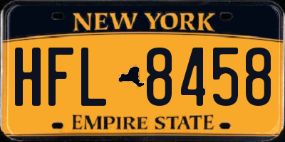 NY license plate HFL8458