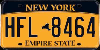 NY license plate HFL8464