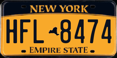 NY license plate HFL8474