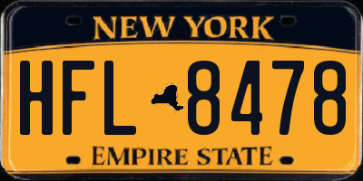 NY license plate HFL8478
