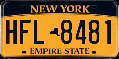 NY license plate HFL8481