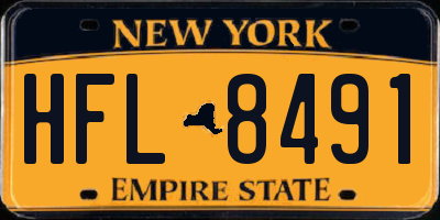 NY license plate HFL8491