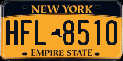 NY license plate HFL8510