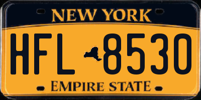 NY license plate HFL8530