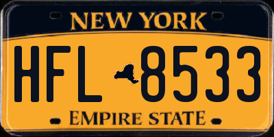 NY license plate HFL8533