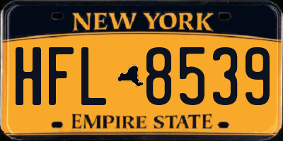 NY license plate HFL8539